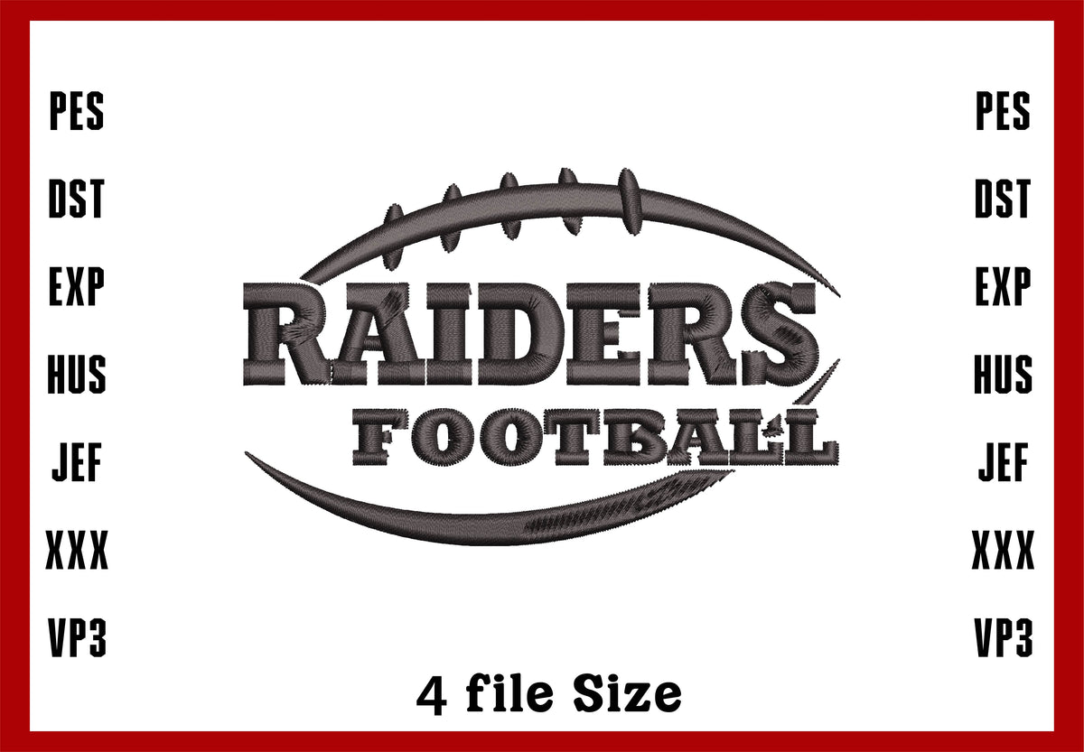 Raiders Football Embroidery, NFL football embroidery, Machine Embroide ...