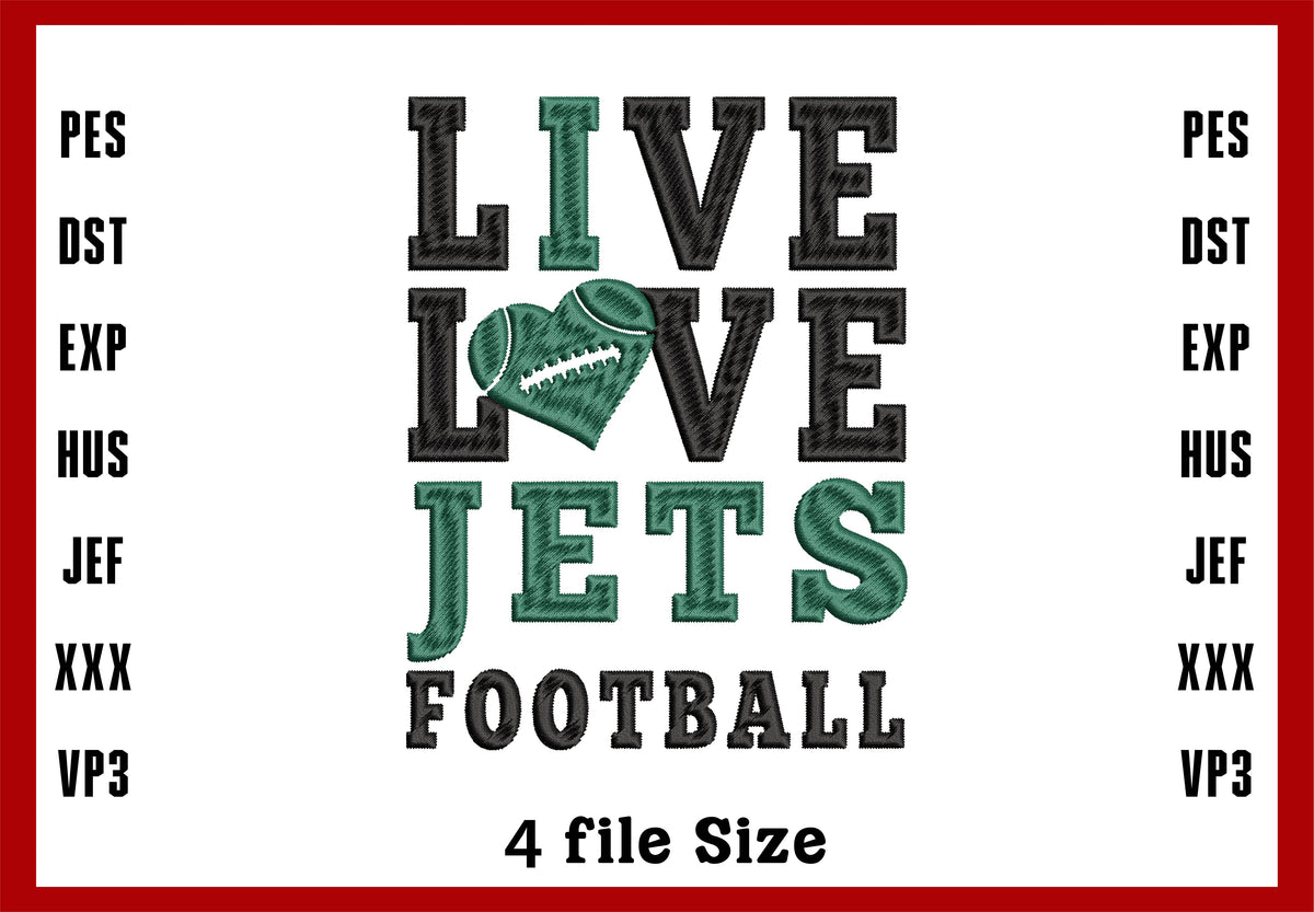 New York Jets Logo Embroidery, NFL football embroidery, Machine Embroi ...