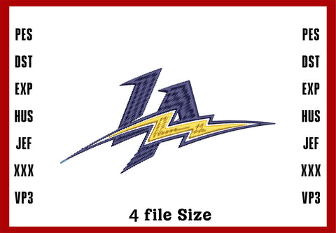 Los Angeles Chargers Logo Embroidery, NFL football embroidery, Machine Embroidery Design, 4 File sizes- Instant Download & PDF File