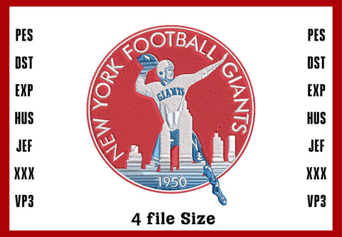 New York Giants Embroidery, NFL football embroidery, Machine Embroidery Design, 4 File sizes- Instant Download & PDF File