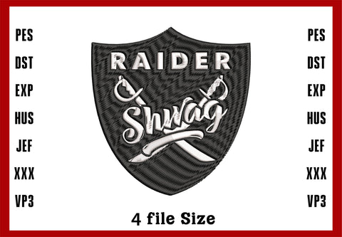 Rider Shwag, Las Vegas Raiders Logo Embroidery, NFL football embroidery, Machine Embroidery Design, 4 File sizes- Instant Download & PDF File