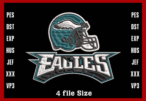 Philadelphia Eagles Logo Embroidery, NFL football embroidery, Machine Embroidery Design, 4 File sizes- Instant Download & PDF File