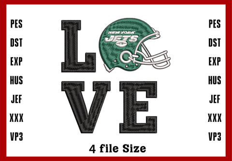 New York Jets Logo Embroidery, NFL football embroidery, Machine Embroidery Design, 4 File sizes- Instant Download & PDF File