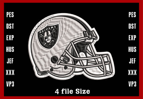 Las Vegas Raiders Helmet Embroidery, NFL football embroidery, Machine Embroidery Design, 4 File sizes- Instant Download & PDF File