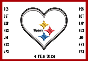 Pittsburgh Steelers Logo Embroidery, NFL football embroidery, Machine Embroidery Design, 4 File sizes- Instant Download & PDF File