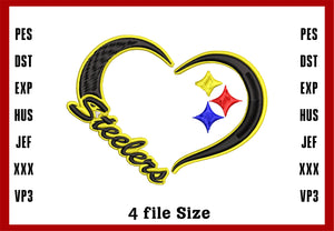 Pittsburgh Steelers Logo Embroidery, NFL football embroidery, Machine Embroidery Design, 4 File sizes- Instant Download & PDF File