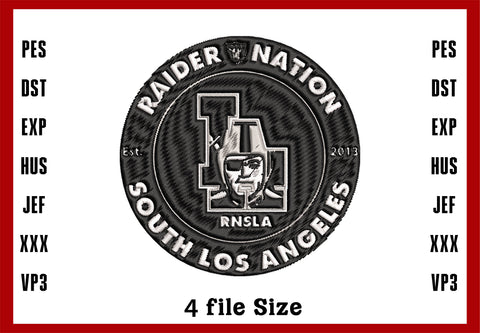 South Los Angeles Raiders Logo Embroidery, NFL football embroidery, Machine Embroidery Design, 4 File sizes- Instant Download & PDF File