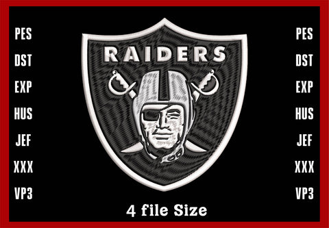 Las Vegas Raiders Logo Embroidery, NFL football embroidery, Machine Embroidery Design, 4 File sizes- Instant Download & PDF File