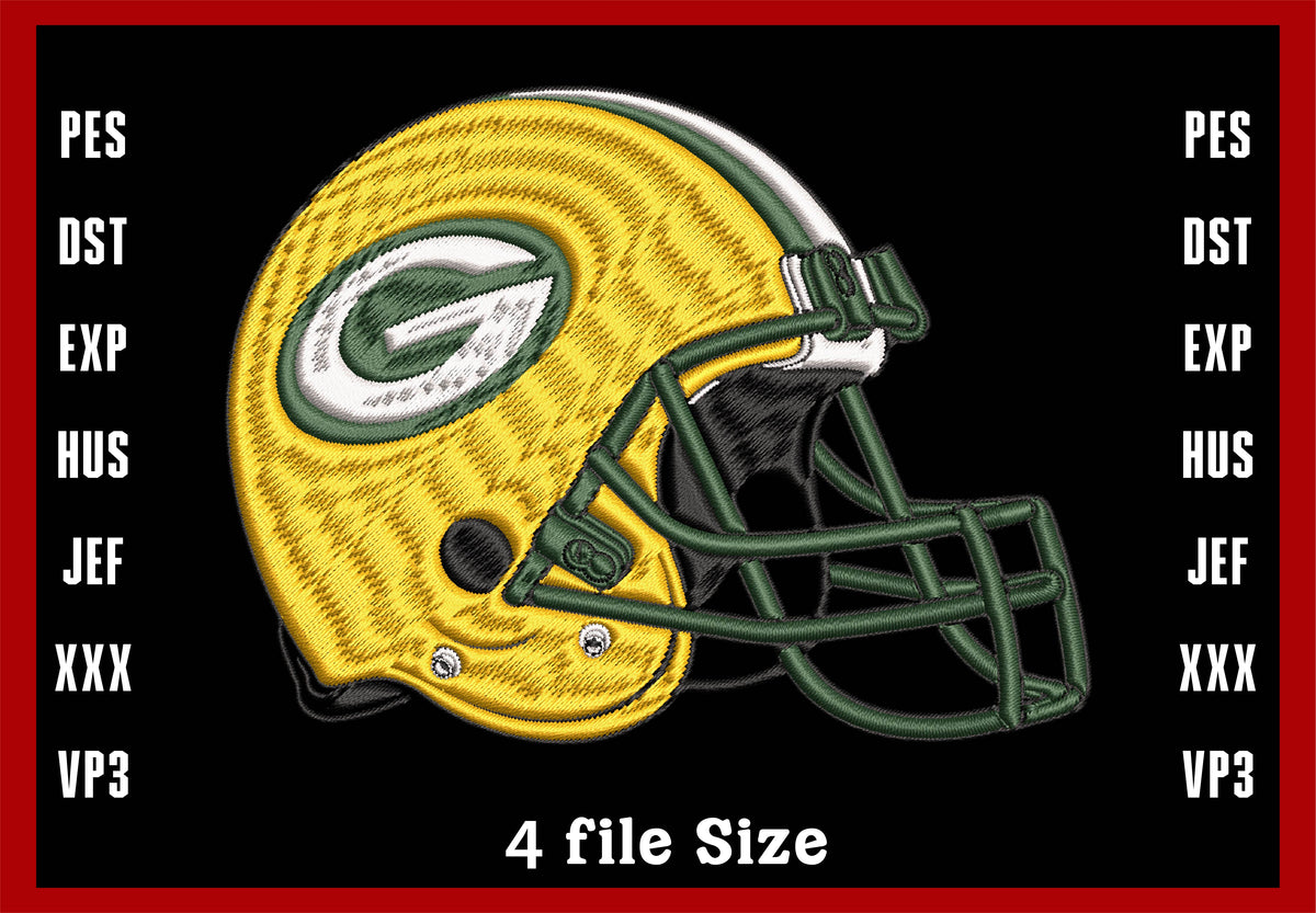 Green Bay Packers Logo Embroidery, NFL football embroidery, Machine Em ...