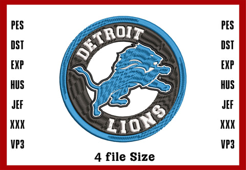 Detroit Lions Logo Embroidery, NFL football embroidery, Machine Embroidery Design, 4 File sizes- Instant Download & PDF File