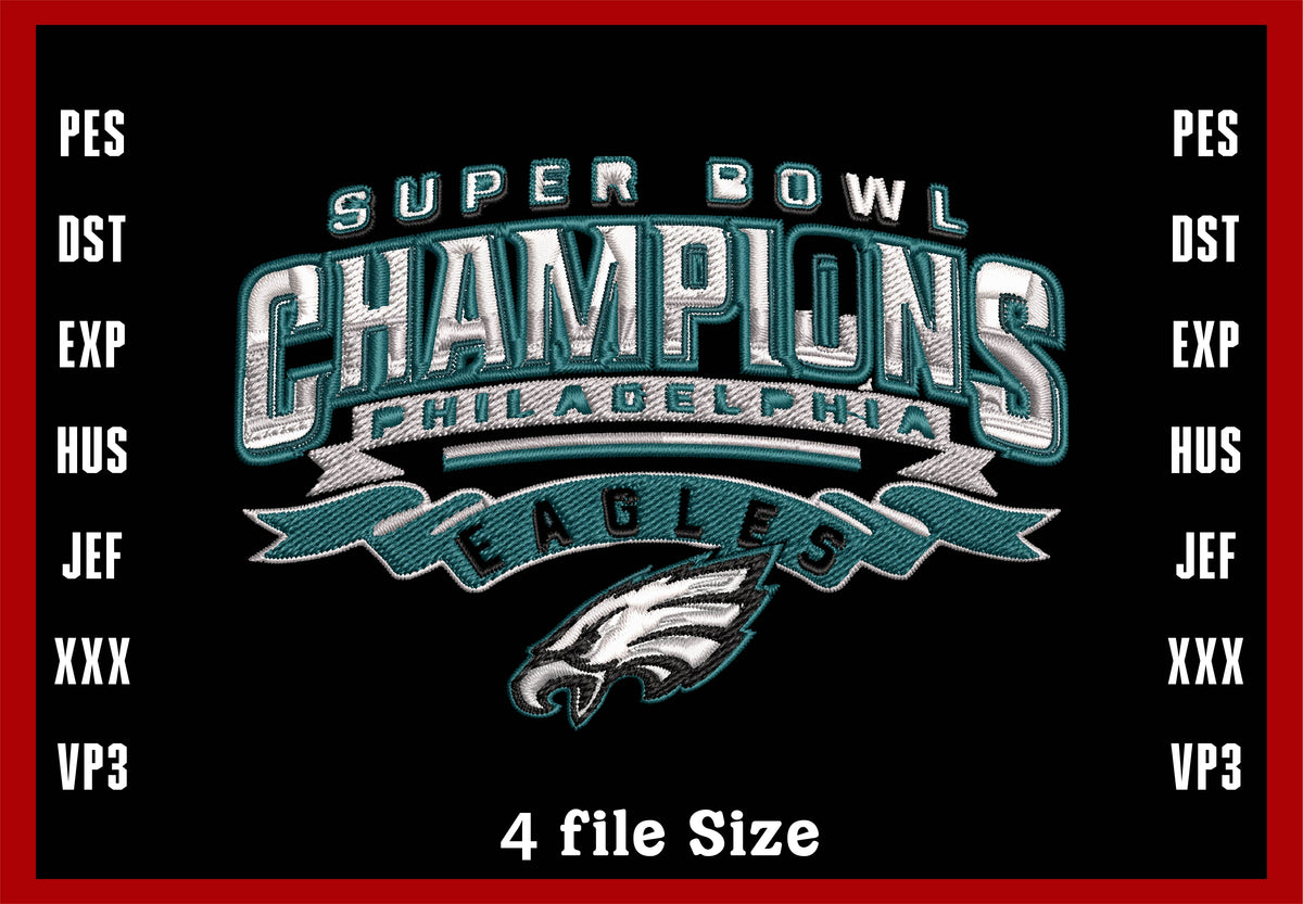 Super Bowl Champions, Philadelphia Eagles Logo Embroidery, NFL footbal ...