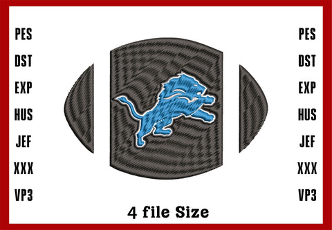 Detroit Lions Logo Embroidery, NFL football embroidery, Machine Embroidery Design, 4 File sizes- Instant Download & PDF File