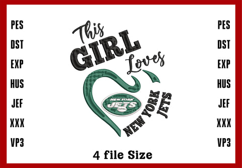 New York Jets Logo Embroidery, NFL football embroidery, Machine Embroidery Design, 4 File sizes- Instant Download & PDF File