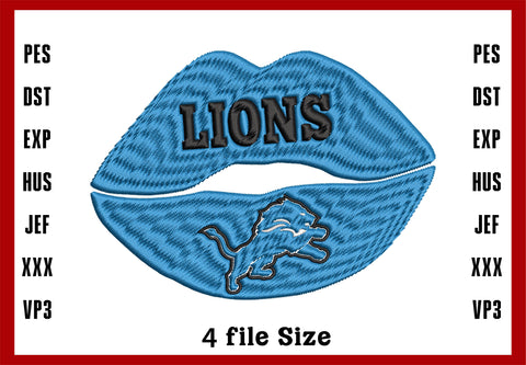Detroit Lions Logo Embroidery, NFL football embroidery, Machine Embroidery Design, 4 File sizes- Instant Download & PDF File