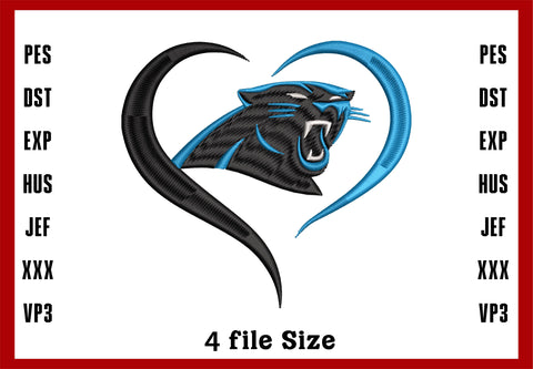 Carolina Panthers Logo Embroidery, NFL football embroidery, Machine Embroidery Design, 4 File sizes- Instant Download & PDF File