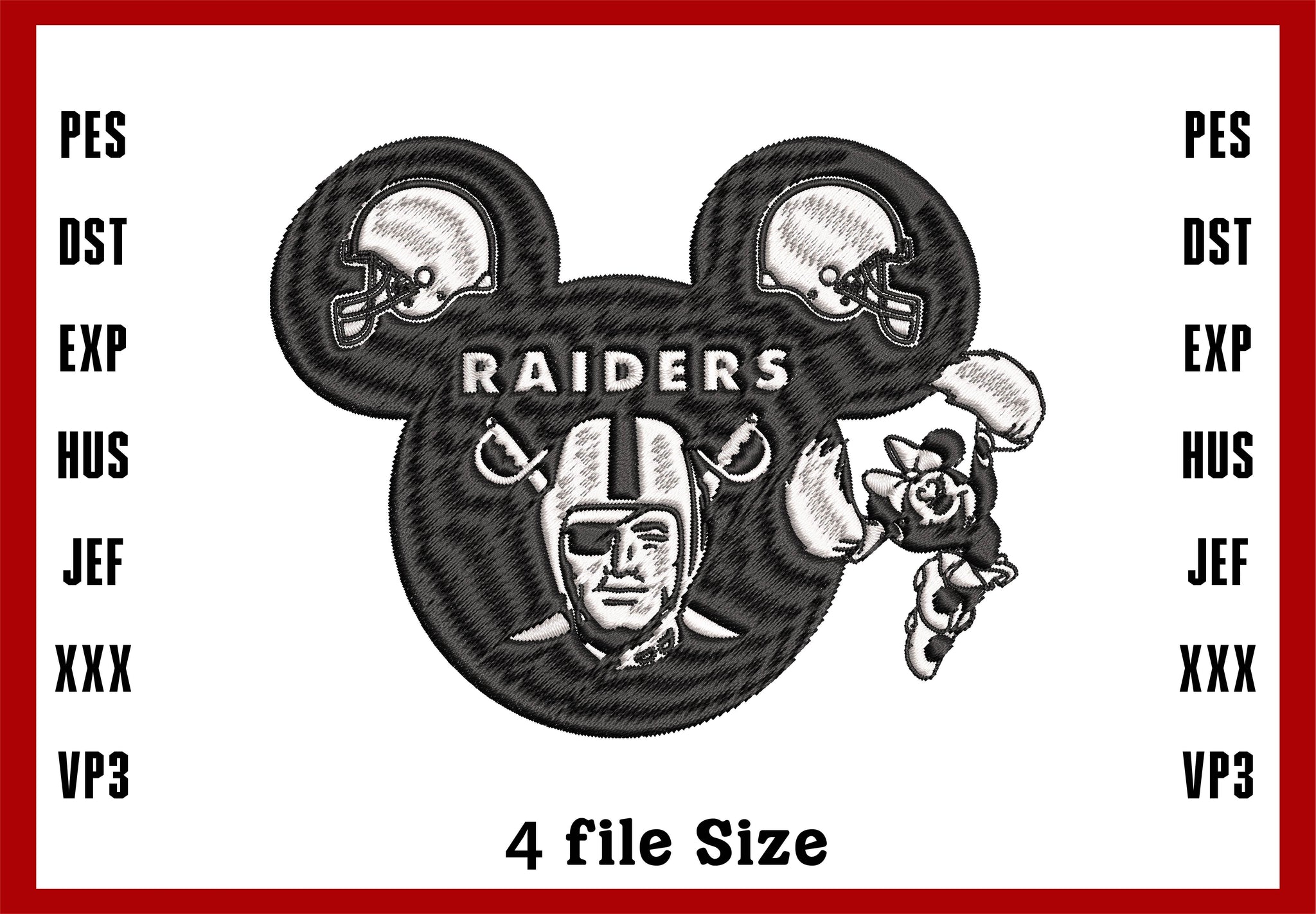 Las Vegas Raiders Logo Embroidery, NFL football embroidery, Machine Embroidery Design, 4 File sizes- Instant Download & PDF File