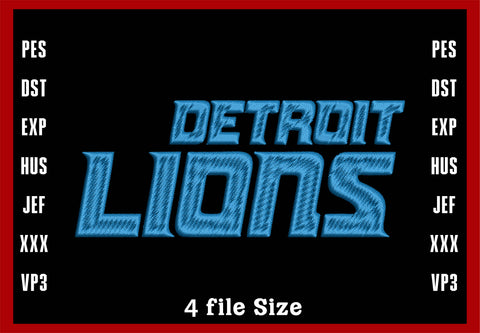 Detroit Lions Logo Embroidery, NFL football embroidery, Machine Embroidery Design, 4 File sizes- Instant Download & PDF File