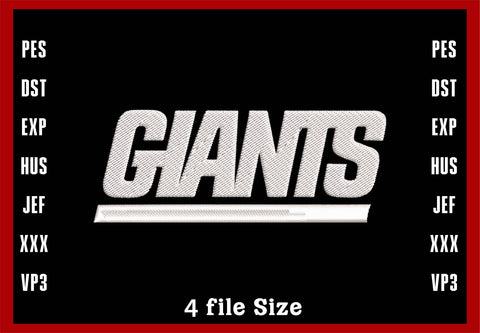 New York Giants Embroidery, NFL football embroidery, Machine Embroidery Design, 4 File sizes- Instant Download & PDF File