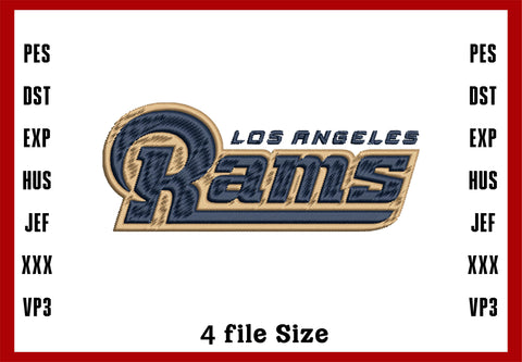 Los Angeles Rams Logo Embroidery, NFL football embroidery, Machine Embroidery Design, 4 File sizes- Instant Download & PDF File