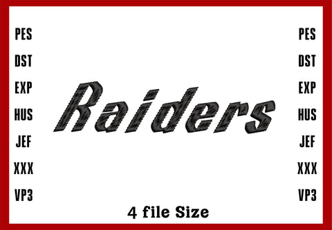 Las Vegas Raiders Logo Embroidery, NFL football embroidery, Machine Embroidery Design, 4 File sizes- Instant Download & PDF File