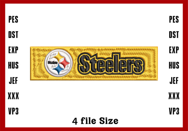 Pittsburgh Steelers Logo Embroidery, NFL football embroidery, Machine Embroidery Design, 4 File sizes- Instant Download & PDF File