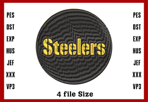Pittsburgh Steelers Logo Embroidery, NFL football embroidery, Machine Embroidery Design, 4 File sizes- Instant Download & PDF File