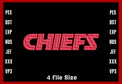 Chiefs Logo Embroidery, Kansas City Chiefs Embroidery, NFL football embroidery, Machine Embroidery Design, 4 File sizes- Instant Download & PDF File