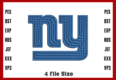 New York Giants Embroidery, NFL football embroidery, Machine Embroidery Design, 4 File sizes- Instant Download & PDF File