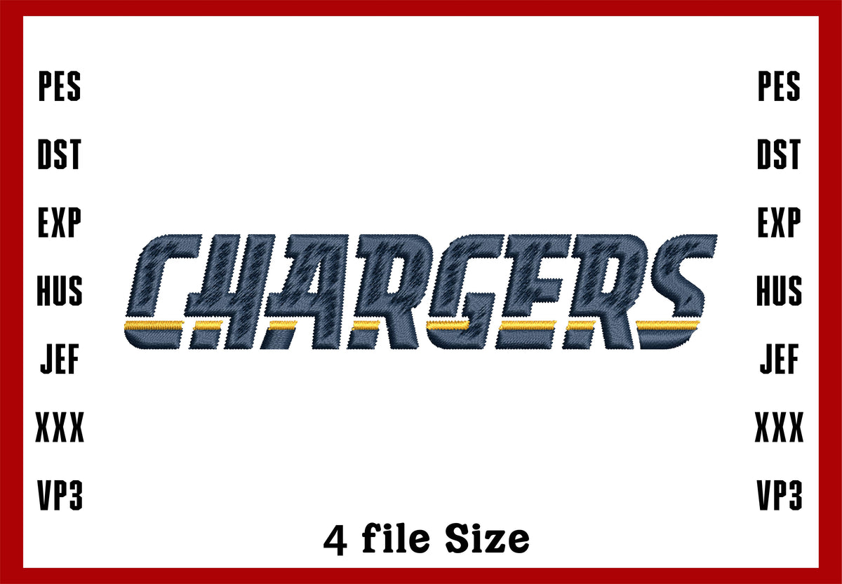 Los Angeles Chargers Logo Embroidery, NFL football embroidery, Machine ...