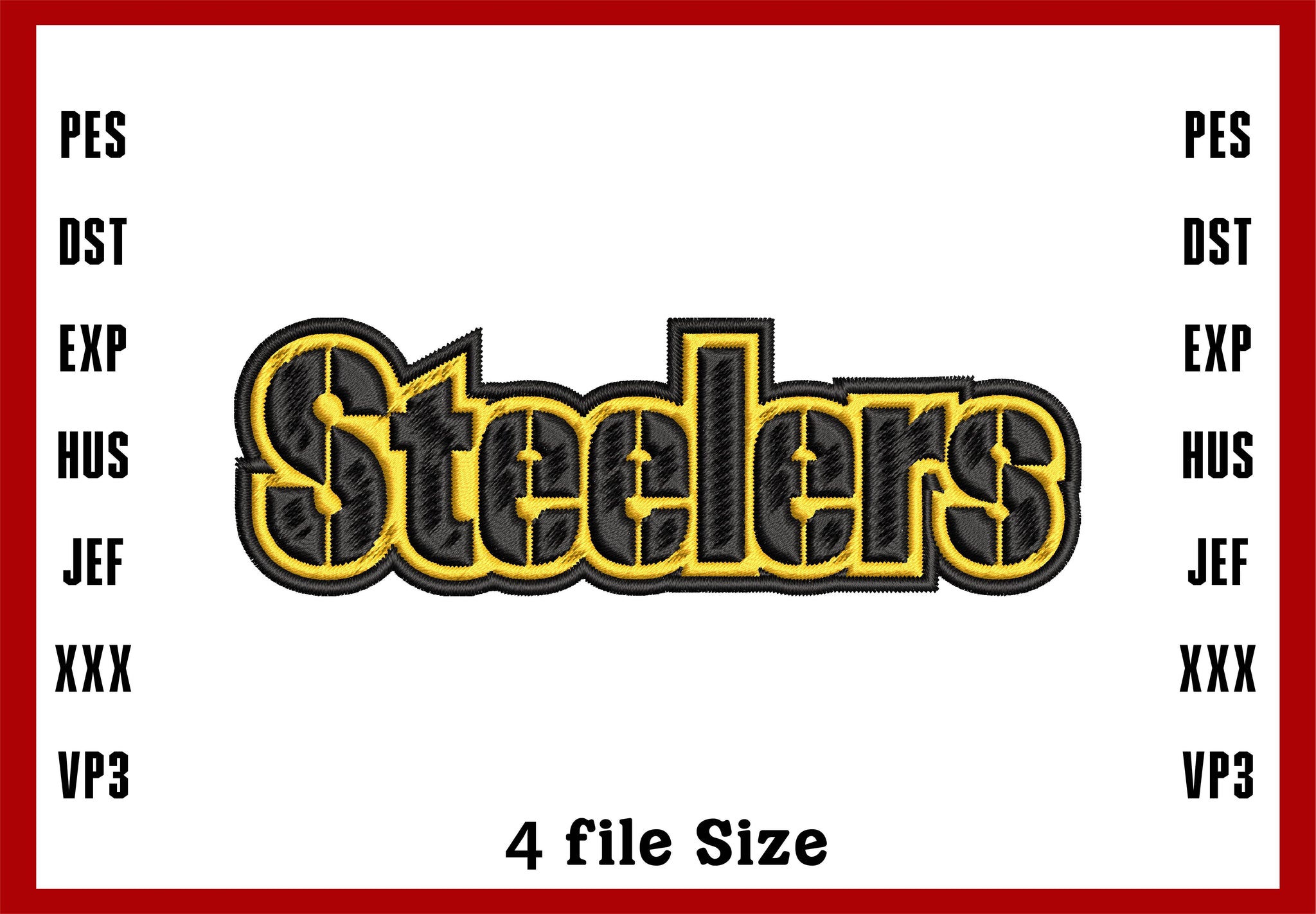 Pittsburgh Steelers Logo Embroidery, NFL football embroidery, Machine Embroidery Design, 4 File sizes- Instant Download & PDF File