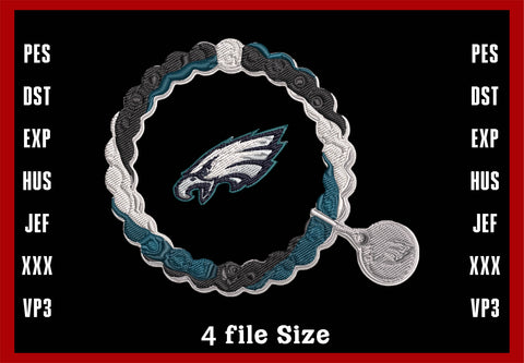 Philadelphia Eagles Logo Embroidery, NFL football embroidery, Machine Embroidery Design, 4 File sizes- Instant Download & PDF File