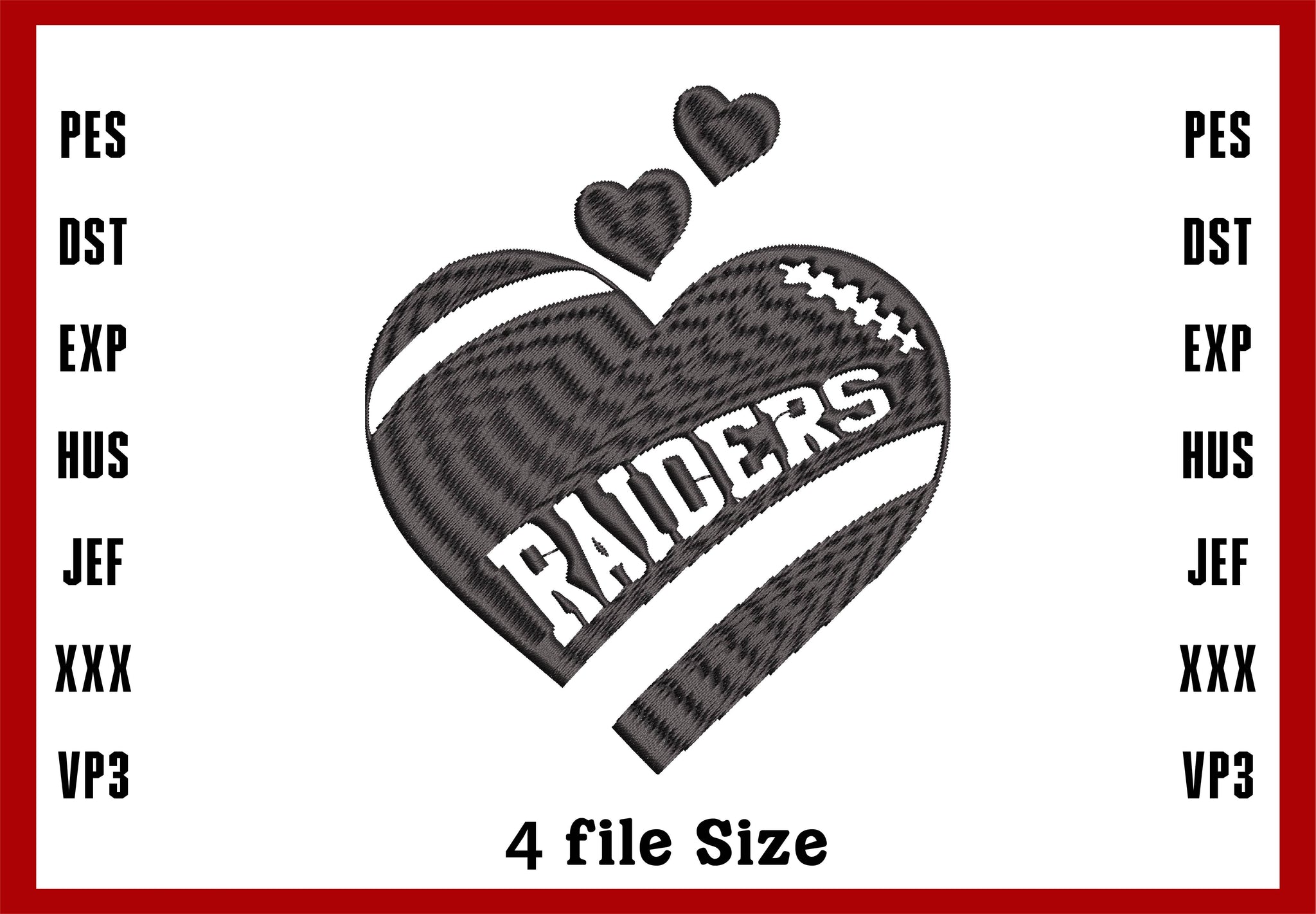 Las Vegas Raiders Logo Embroidery, NFL football embroidery, Machine Embroidery Design, 4 File sizes- Instant Download & PDF File