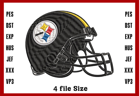 Pittsburgh Steelers Helmet Embroidery, NFL football embroidery, Machine Embroidery Design, 4 File sizes- Instant Download & PDF File