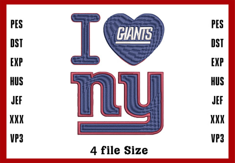 New York Giants Embroidery, NFL football embroidery, Machine Embroidery Design, 4 File sizes- Instant Download & PDF File