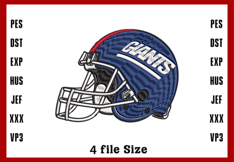 New York Giants Embroidery, NFL football embroidery, Machine Embroidery Design, 4 File sizes- Instant Download & PDF File