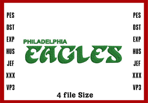 Philadelphia Eagles Logo Embroidery, NFL football embroidery, Machine Embroidery Design, 4 File sizes- Instant Download & PDF File