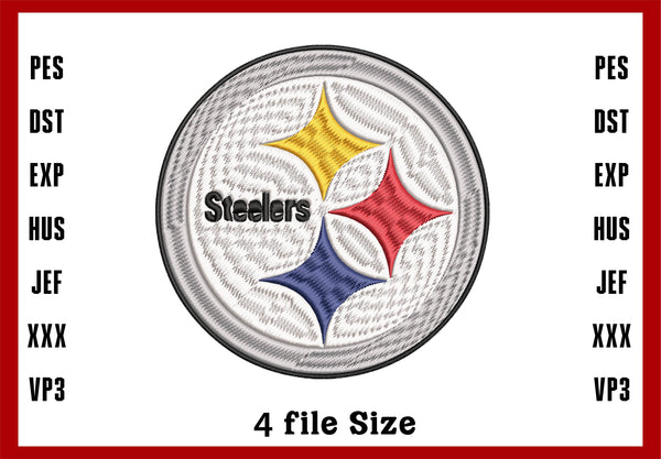 Pittsburgh Steelers Logo Embroidery, NFL football embroidery, Machine Embroidery Design, 4 File sizes- Instant Download & PDF File