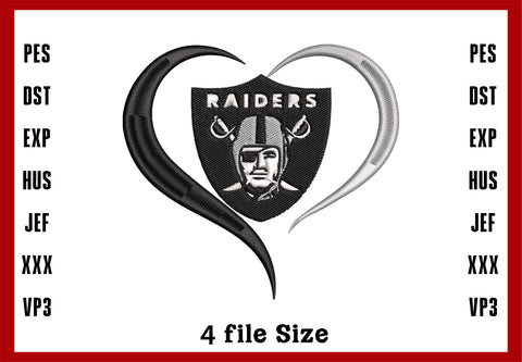 Las Vegas Raiders Logo Embroidery, NFL football embroidery, Machine Embroidery Design, 4 File sizes- Instant Download & PDF File