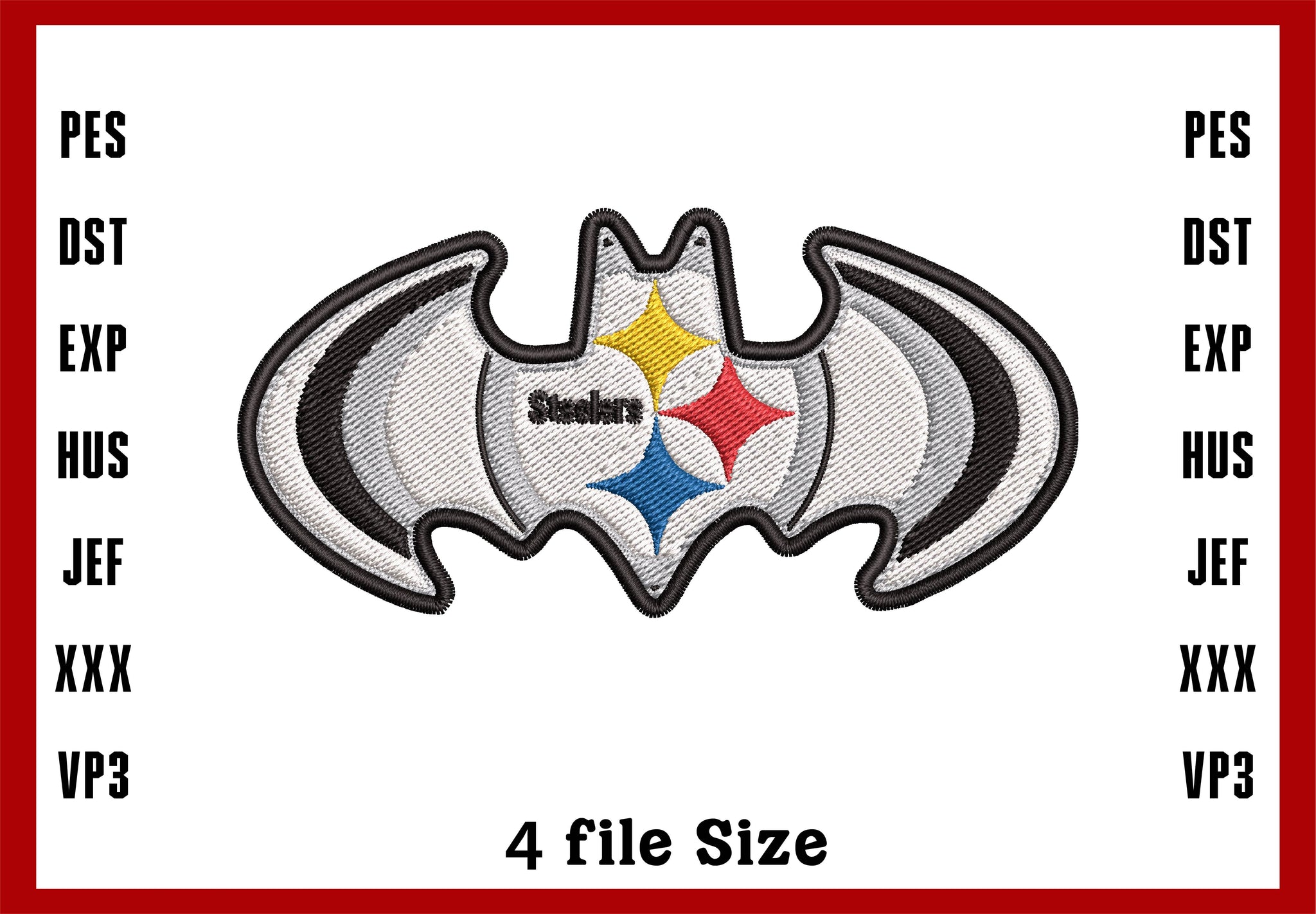 Pittsburgh Steelers Logo Embroidery, NFL football embroidery, Machine Embroidery Design, 4 File sizes- Instant Download & PDF File