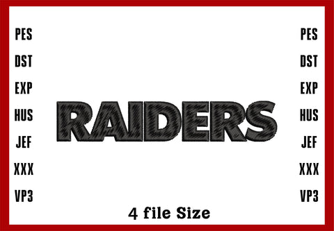 Las Vegas Raiders Logo Embroidery, NFL football embroidery, Machine Embroidery Design, 4 File sizes- Instant Download & PDF File