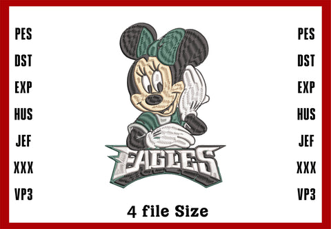 Philadelphia Eagles Logo Embroidery, NFL football embroidery, Machine Embroidery Design, 4 File sizes- Instant Download & PDF File