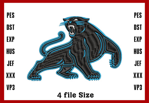 Carolina Panthers Logo Embroidery, NFL football embroidery, Machine Embroidery Design, 4 File sizes- Instant Download & PDF File