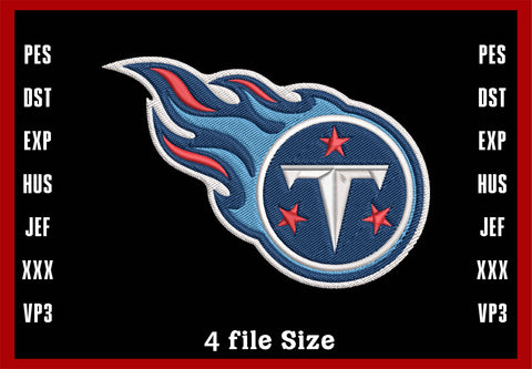 Tennessee Titans Logo Embroidery, NFL football embroidery, Machine Embroidery Design, 4 File sizes- Instant Download & PDF File