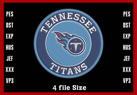 Tennessee Titans Logo Embroidery, NFL football embroidery, Machine Embroidery Design, 4 File sizes- Instant Download & PDF File