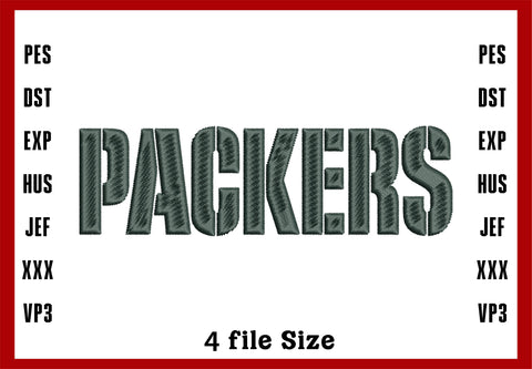 Green Bay Packers Logo Embroidery, NFL football embroidery, Machine Embroidery Design, 4 File sizes- Instant Download & PDF File