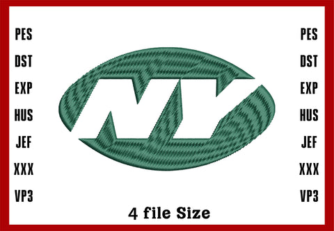 New York Jets Logo Embroidery, NFL football embroidery, Machine Embroidery Design, 4 File sizes- Instant Download & PDF File