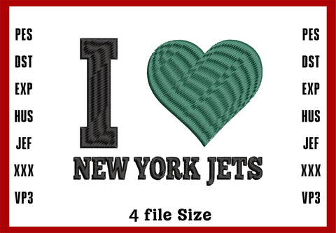 New York Jets Logo Embroidery, NFL football embroidery, Machine Embroidery Design, 4 File sizes- Instant Download & PDF File