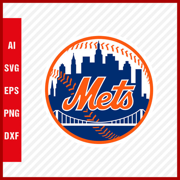 New York Mets Baseball Skyscraper Alternate Baseball Logo Type Die-Cut  MAGNET