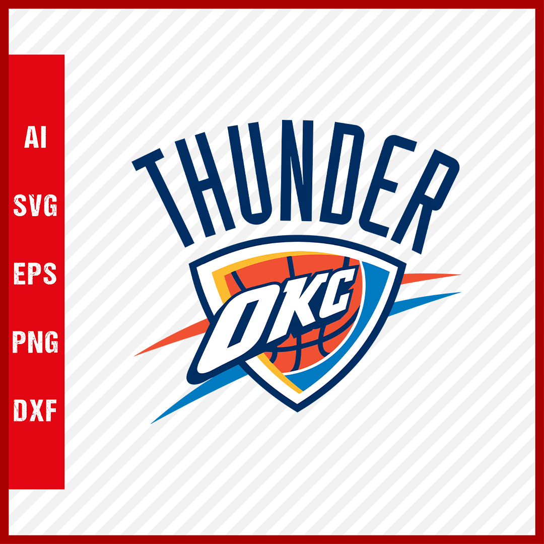 NBA Oklahoma City Thunder Logo Svg Cut Files Basketball Clipart