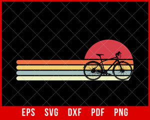 Bicycle Lover Retro Vintage Sunset Biking SVG Cutting File for Cricut Digital Download